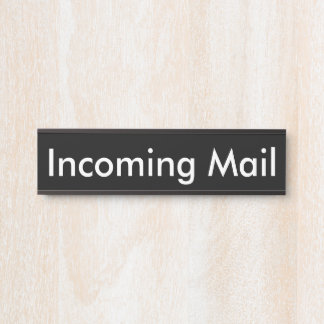 Incoming Mail  Black Name Plate