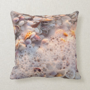 Incoming Surf And Seashells On Sanibel Island Cushion