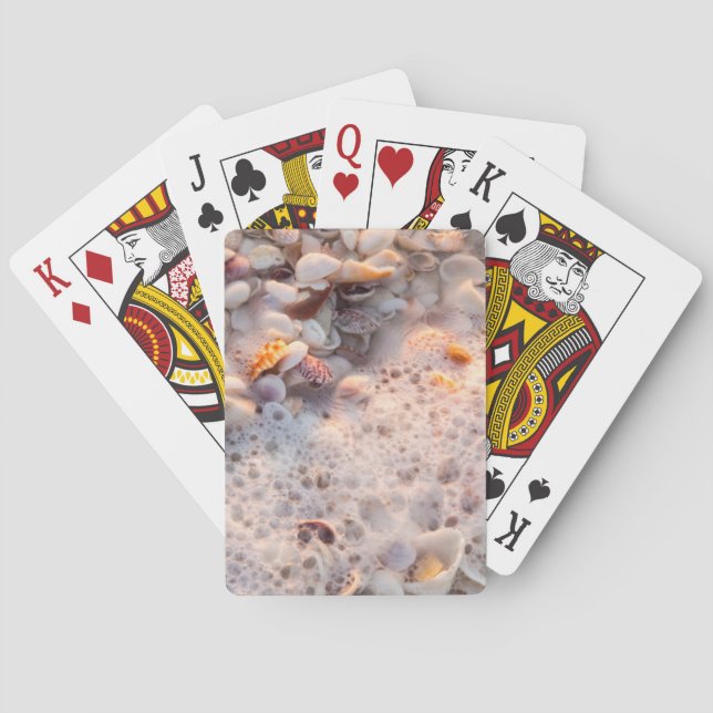 Incoming Surf And Seashells On Sanibel Island Playing Cards (Back)