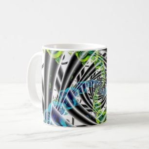 Incomplete Blue and Green Fractal Art Wrap Coffee Mug
