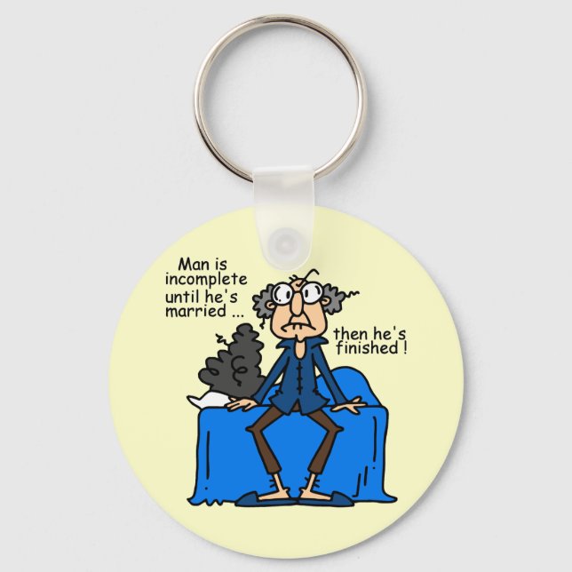 Incomplete Then Finished Marriage Humour Key Ring (Front)
