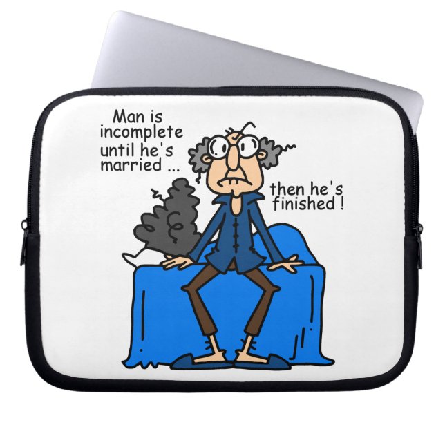 Incomplete Then Finished Marriage Humour Laptop Sleeve (Front)