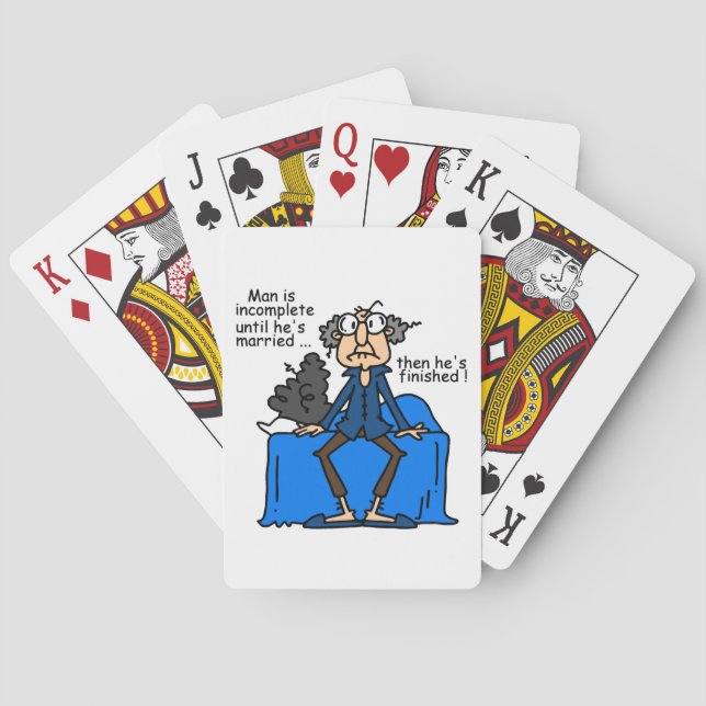 Incomplete Then Finished Marriage Humour Playing Cards (Back)