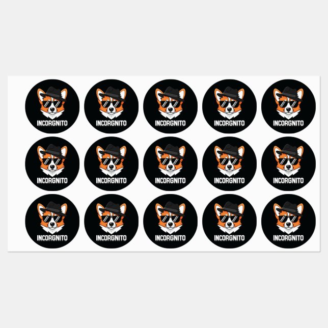 Incorgnito Stealthy Corgi in Shades (Sheet)