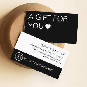Increase Repeat Customers Modern Gift Voucher Discount Card