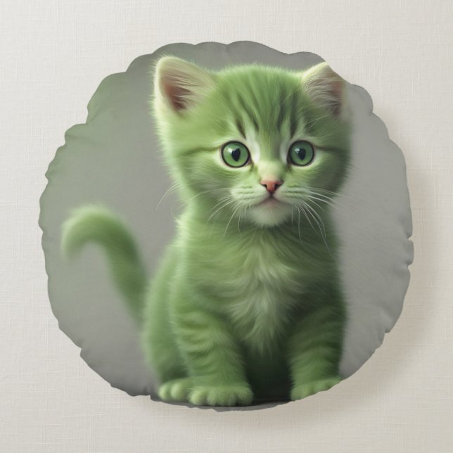 Incredible Kitten Round Cushion (Front)