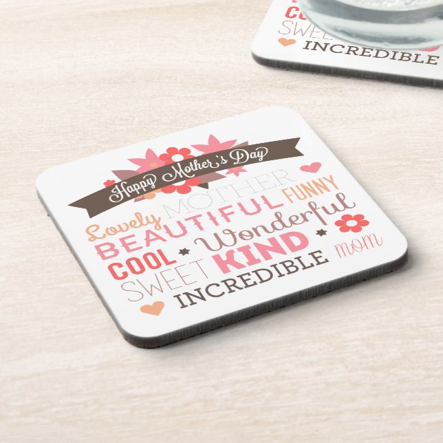 Incredible Mum Happy Mother's Day | Coaster (Left Side)