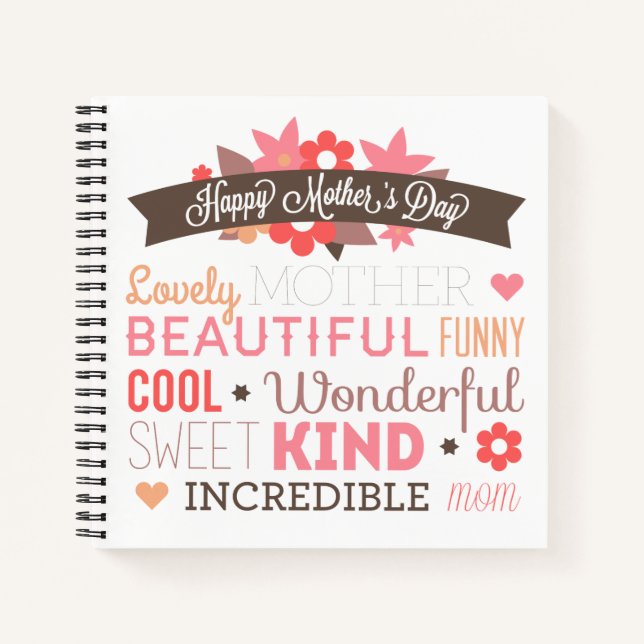 Incredible Mum Happy Mother's Day | Guestbook Notebook (Front)