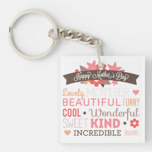 Incredible Mum Happy Mother's Day Keychain