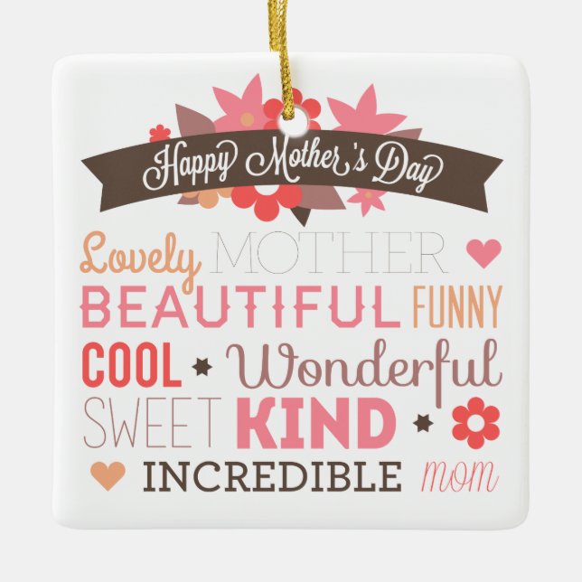 Incredible Mum Happy Mother's Day | Ornament (Front)