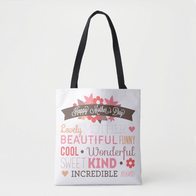 Incredible Mum Happy Mother's Day Tote Bag (Front)