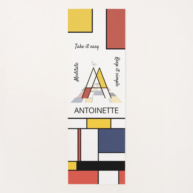 Incredible Neoplasticism Art Monogram. Letter A Yoga Mat (Front)