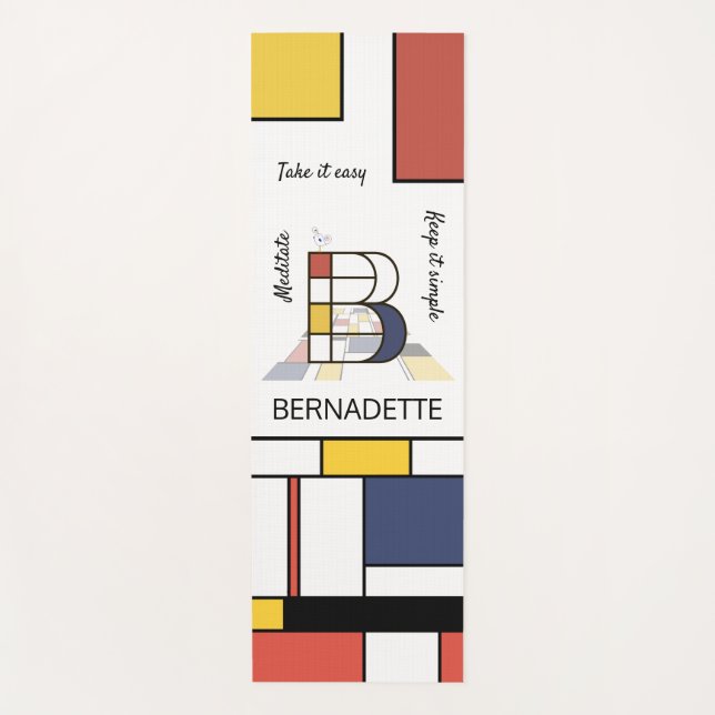 Incredible Neoplasticism Art Monogram. Letter B Yoga Mat (Front)