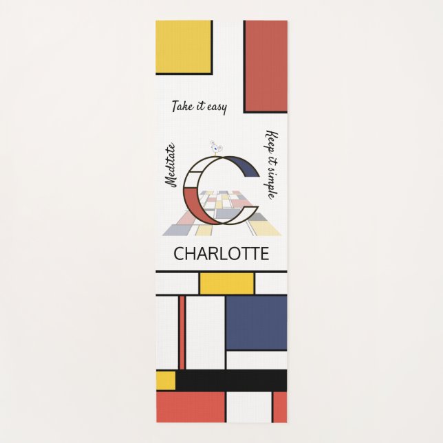 Incredible Neoplasticism Art Monogram. Letter C Yoga Mat (Front)