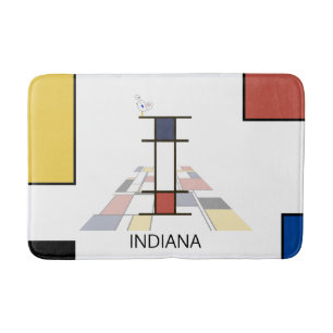 Incredible Neoplasticism Art Monogram. Letter I Bath Mat