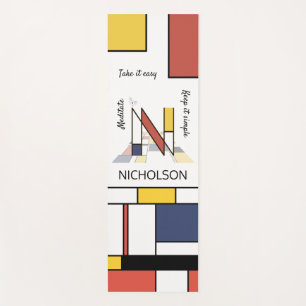 Incredible Neoplasticism Art Monogram. Letter N Yoga Mat