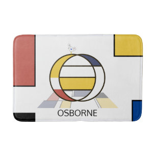 Incredible Neoplasticism Art Monogram. Letter O Bath Mat
