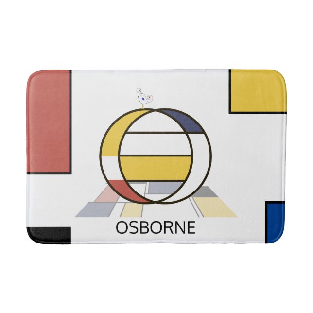 Incredible Neoplasticism Art Monogram. Letter O Bath Mat (Front)