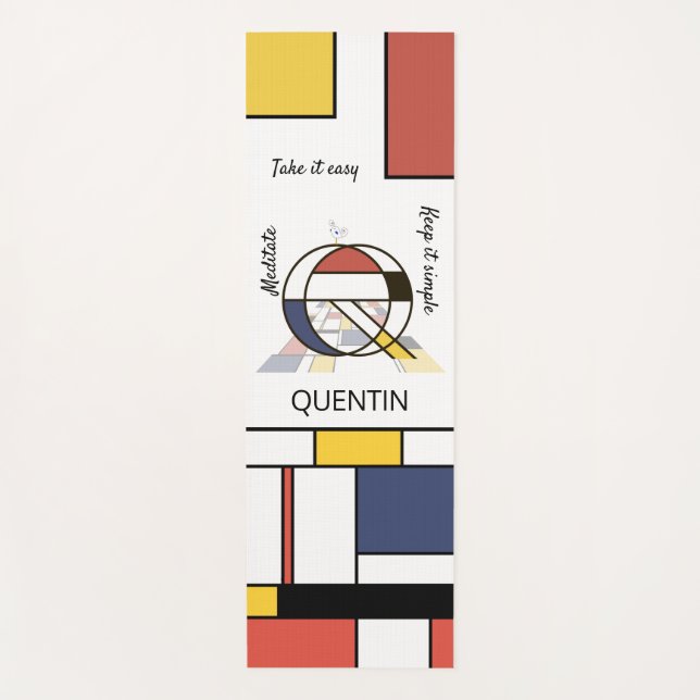 Incredible Neoplasticism Art Monogram. Letter Q Yoga Mat (Front)