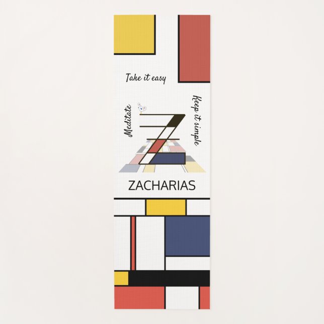 Incredible Neoplasticism Art Monogram. Letter Z Yoga Mat (Front)