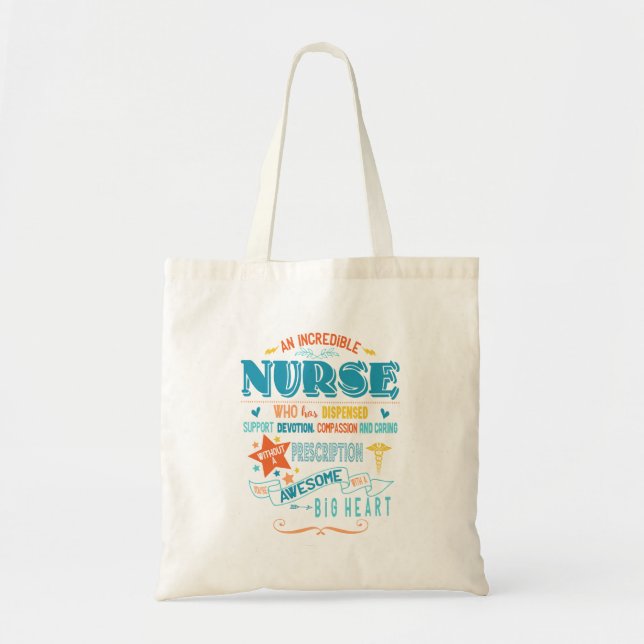 incredible Nurse, nurse graduation shopping Tote Bag (Front)