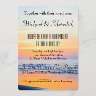 Incredible Sunset Beach Wedding Invitation