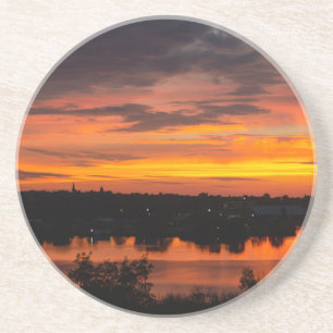 Incredible Sunset on Manistee Lake Coaster