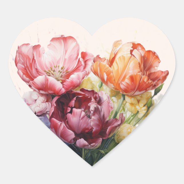 Incredible tulips heart sticker (Front)