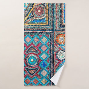 incredibly beautiful and vivid ancient mosaic on t bath towel