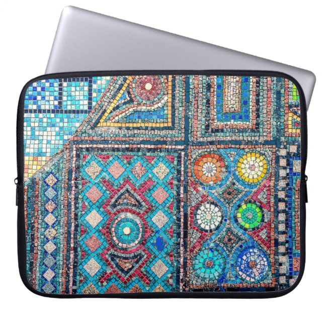 incredibly beautiful and vivid ancient mosaic on t laptop sleeve (Front)