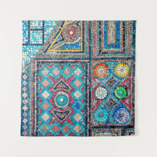 incredibly beautiful and vivid ancient mosaic on t tapestry