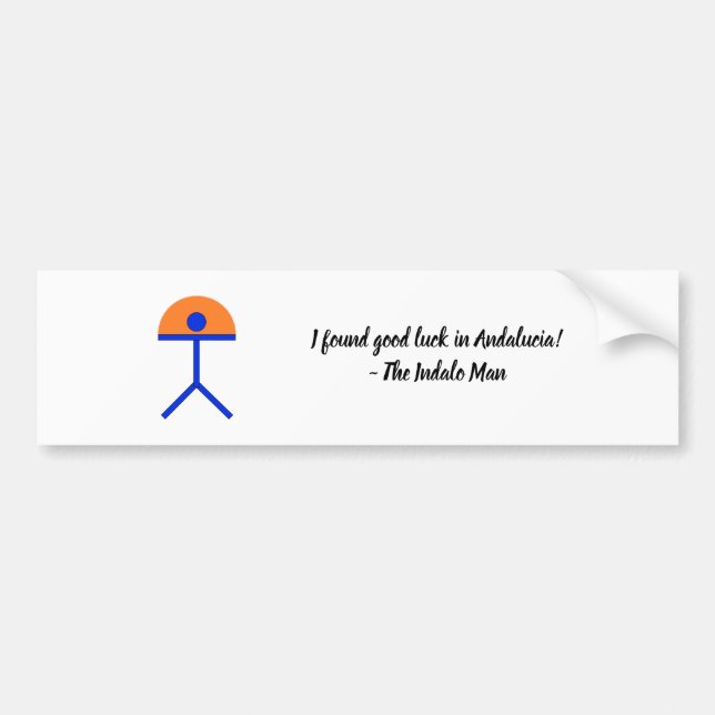 Indalo Man Good Luck Blue and Orange Bumper Sticker (Front)