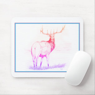 Indecision w/border (elk drawing/rainbow) mouse pad