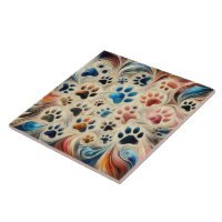 Indentations canine dog paw print with passion