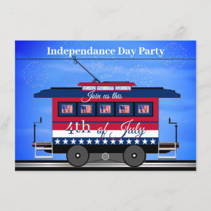 Independance Day 4th of July Party BBQ Fireworks Invitation