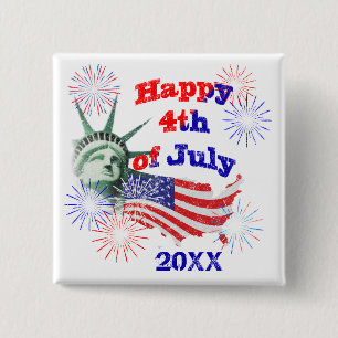 Independence Day 15 Cm Square Badge