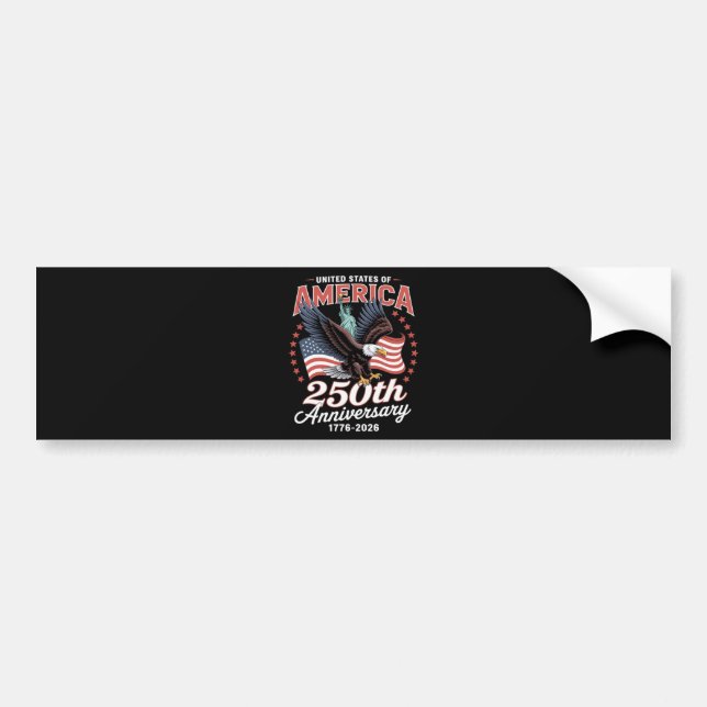 Independence Day 250th Anniversary USA  Bumper Sticker (Front)