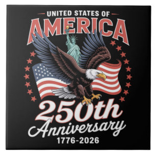 Independence Day 250th Anniversary USA  Ceramic Tile