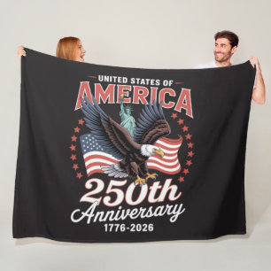 Independence Day 250th Anniversary USA Fleece Blanket