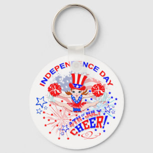 Independence Day, 4th July, Cheer key ring