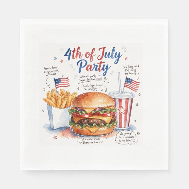  Independence Day 4th July party   Napkin (Front)