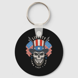 Independence Day 4th July Usa Flag America Liberty Key Ring