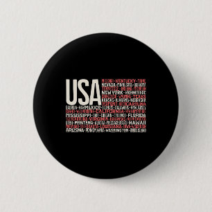 Independence Day 4th July Usa Flag America State M 6 Cm Round Badge