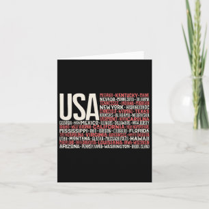 Independence Day 4th July Usa Flag America State M Card