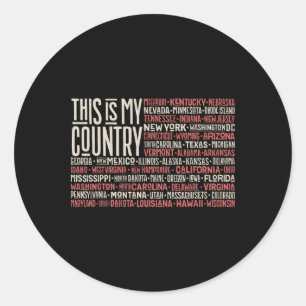 Independence Day 4th July Usa Flag America State M Classic Round Sticker