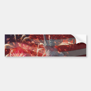 Independence Day - 4th of July Fireworks & Flag  Bumper Sticker