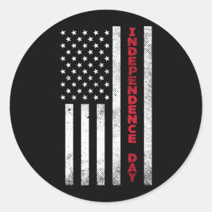 Independence Day Aamerican Flag 4th Of July Classic Round Sticker