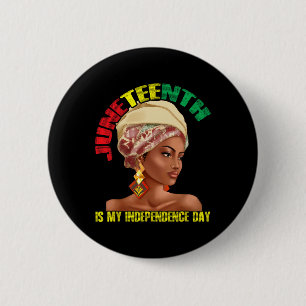 Independence Day African Woman United States Usa 6 Cm Round Badge