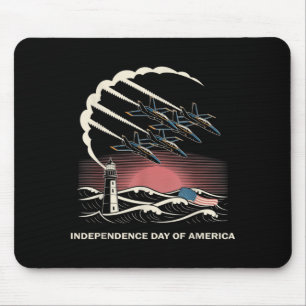 Independence Day Airshow Planes Patriotic Usa Mouse Pad