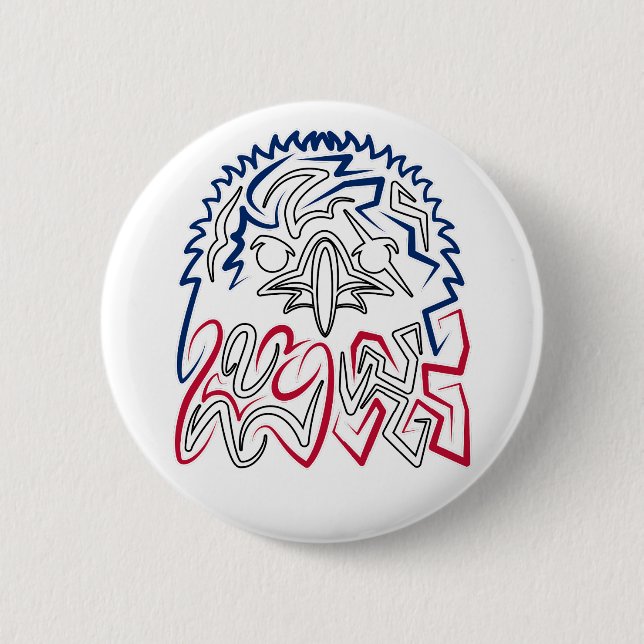 Independence Day American Eagle 6 Cm Round Badge (Front)